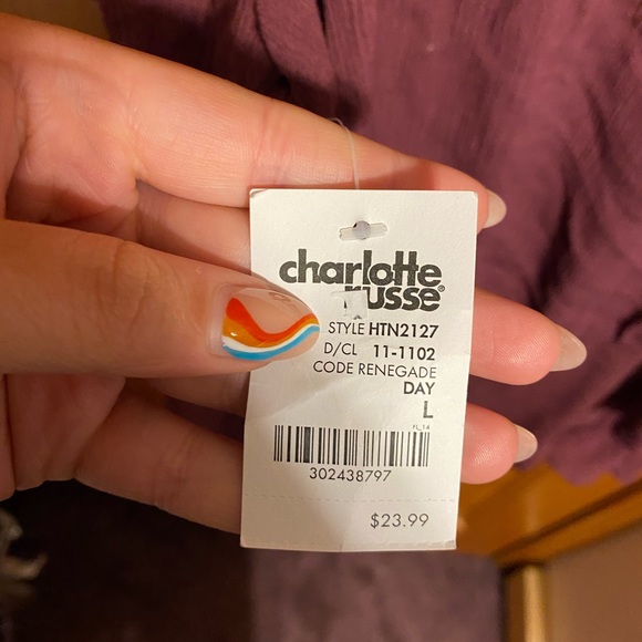 NWT Charlotte Russe plunging neckline bodysuit size L - Picture 7 of 7